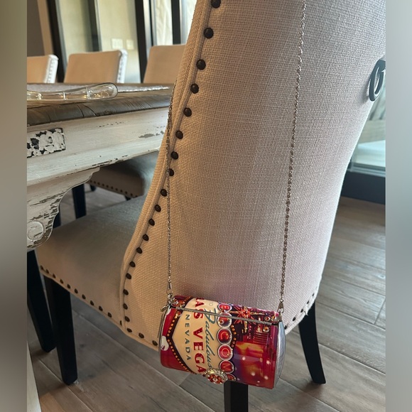 NWOT Rare Vintage Las Vegas License Plate Clutch with Swarovski Rhinestones - Picture 13 of 16